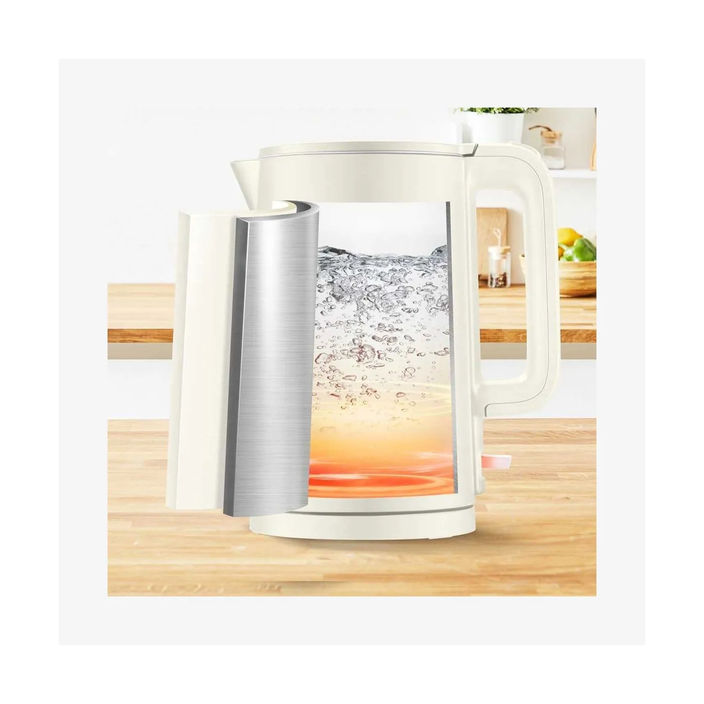 Tefal | Kettle | Thermo Protect KO140AE0 | Electric | 1500 W | 1.5 L | Stainless steel | 360° rotational base | Beige