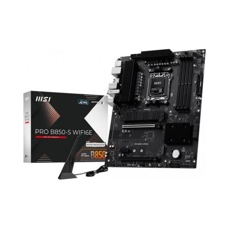 MSI PRO B850-S WIFI6E | MSI Processor family AMD | Processor socket AM5 | DDR5 | Supported hard disk drive interfaces SATA, M.2