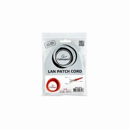 Gembird PATCH CABLE CAT6 UTP 3M/RED PP6U-3M/R GEMBIRD