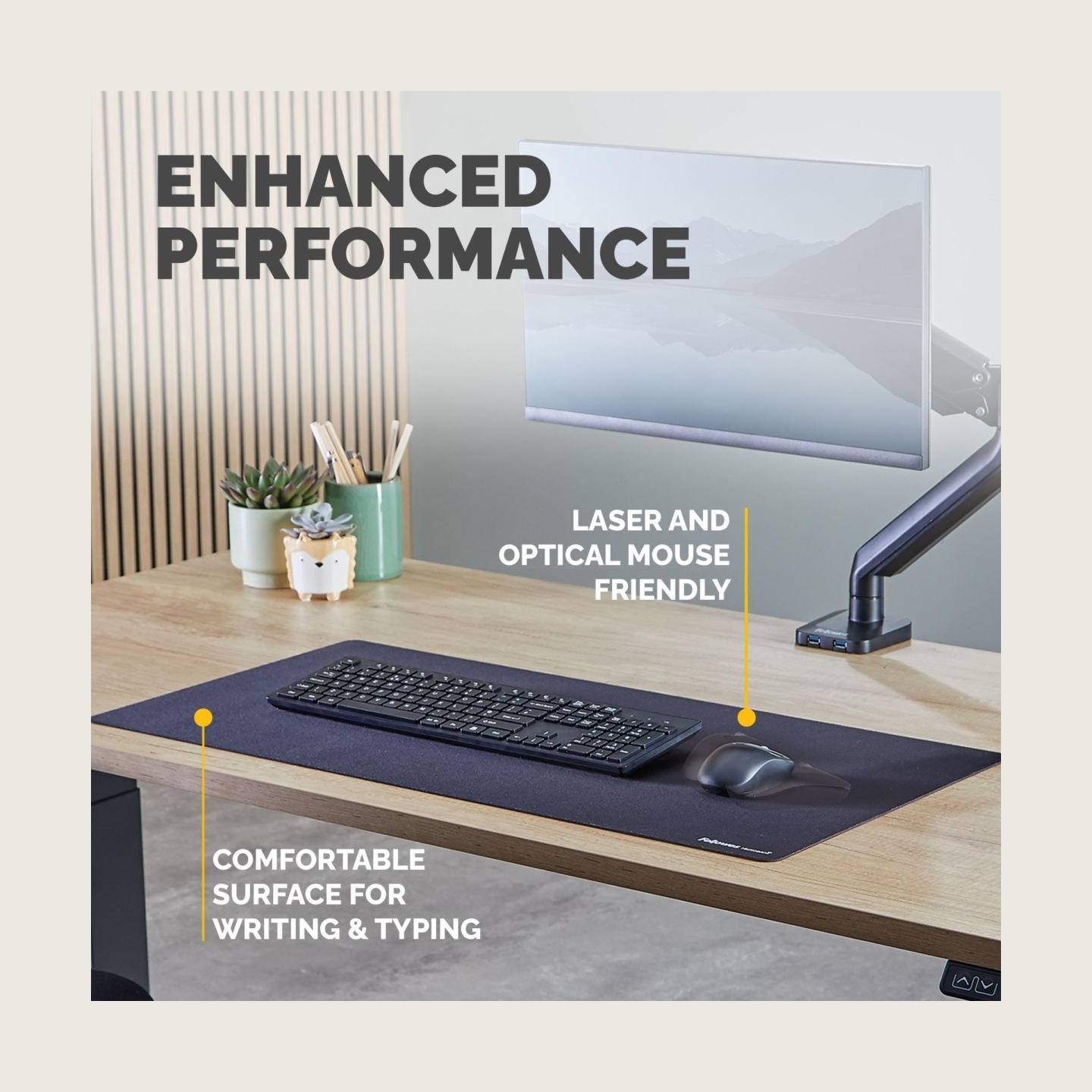 Fellowes DESK MAT BREYTA/BLACK 100139320 FELLOWES