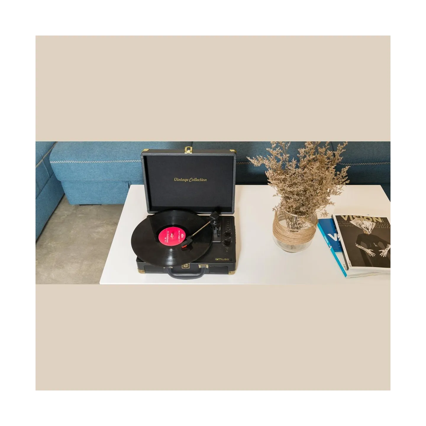 Muse | Turntable Stereo System | MT-103 GD | Black | 3 speeds | USB port | AUX in