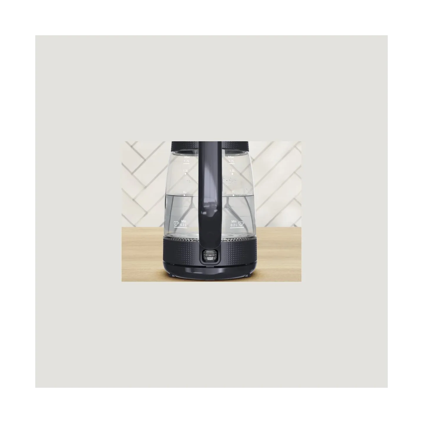 Tefal Kettle | KO2G08E0 | 2000 W | Electric | 1.7 L | Heat-resistant glass | 360° rotational base | Black/Transparent