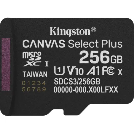 Kingston microSD memory card 256GB Canvas Select+ G3 150MB/s