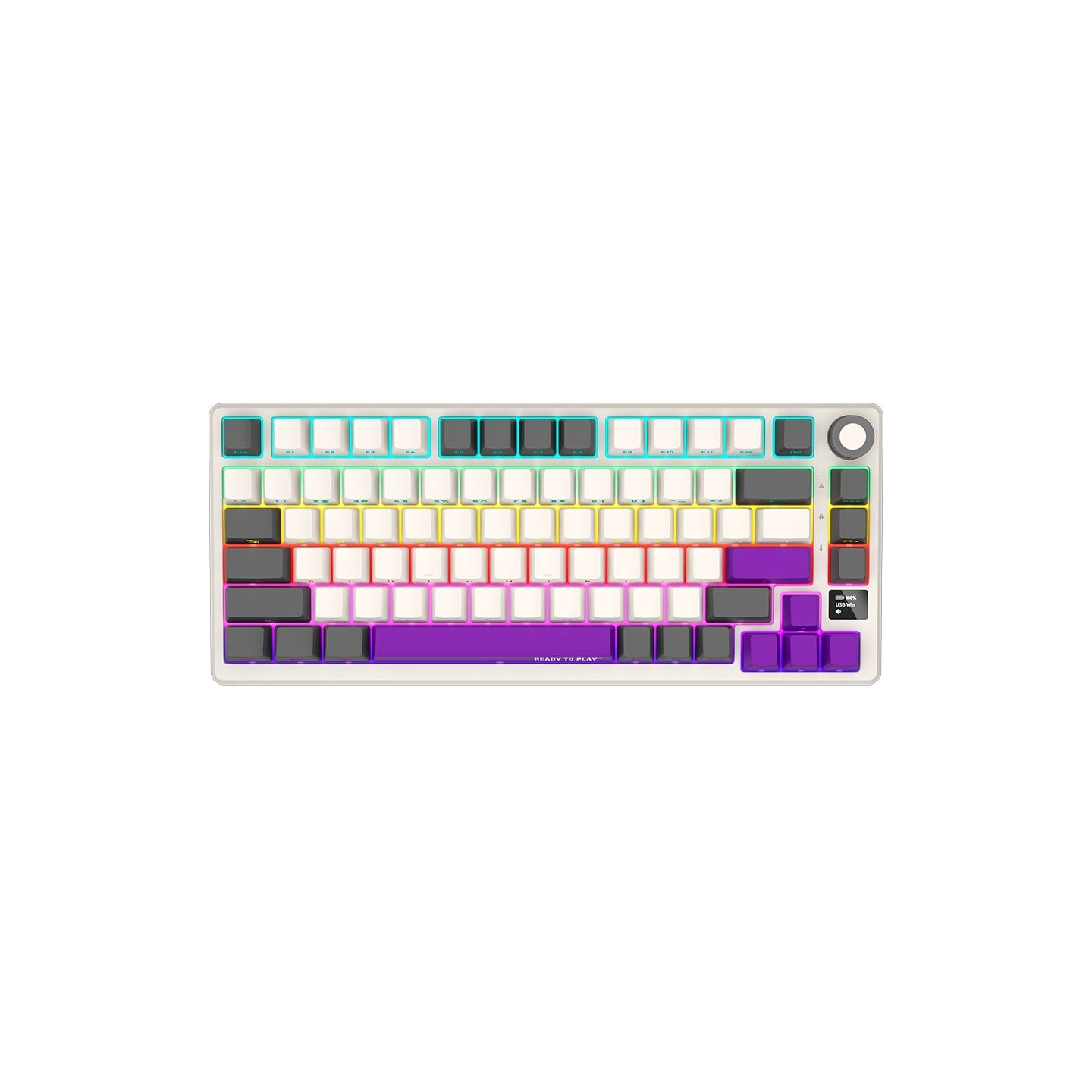 Lorgar KBP7075W, Wireless 75% Mechanical Gaming Keyboard Pro, Beige, EN layout