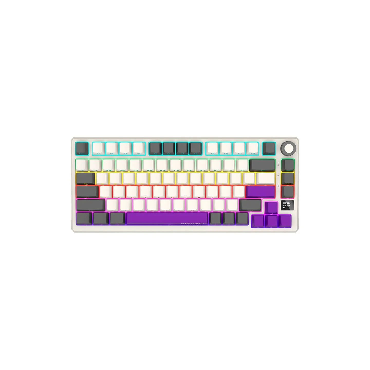 Lorgar KBP7075W, Wireless 75% Mechanical Gaming Keyboard Pro, Beige, EN layout