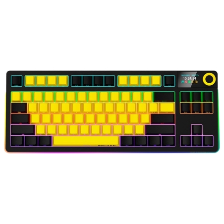Lorgar KBP70TKLW, Wireless TKL Mechanical Gaming Keyboard Pro, Black/yellow, EN layout