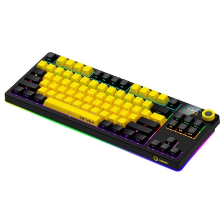 Lorgar KBP70TKLW, Wireless TKL Mechanical Gaming Keyboard Pro, Black/yellow, EN layout