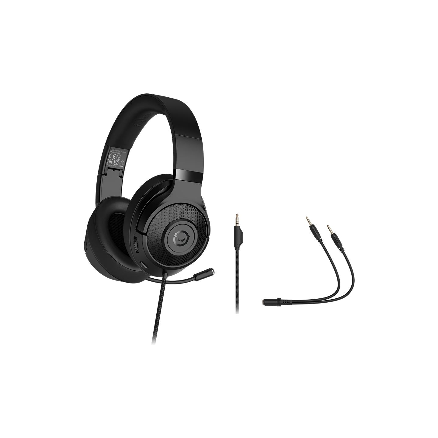 Lorgar Noah 101, Gaming headset with microphone, 3.5mm jack connection, cable length 2m, foldable design, PU leather ear pads, s