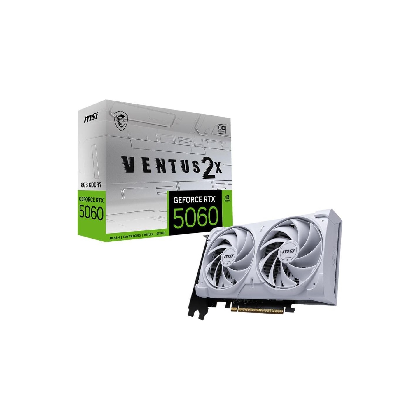 MSI GeForce RTX 5060 8G VENTUS 2X OC WHITE | NVIDIA | 8 GB | GeForce RTX 5060 | GDDR7 | HDMI ports quantity 1 | PCI Express Gen 