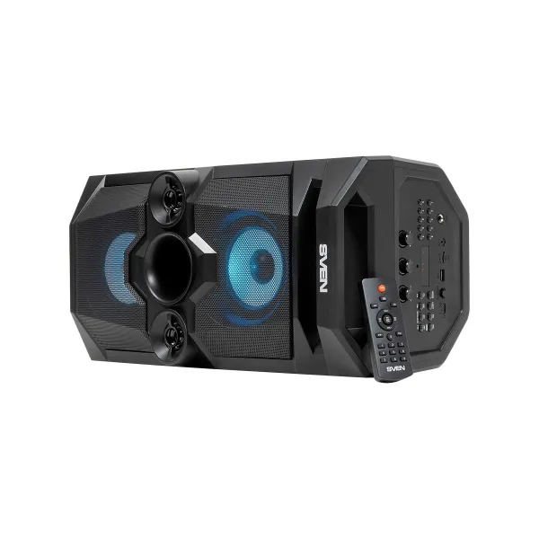 Sven PS-655 2x25W; LED display; TWS; FM radio; AUX; USB/SD-card support;Lighting; Microphone input (karaoke); Remote Control; Bu