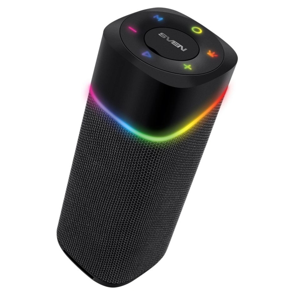 Sven 2.0 portable speaker SVEN PS-155, black, power output 2x5 W (RMS), TWS, Bluetooth, FM, USB, lithium battery