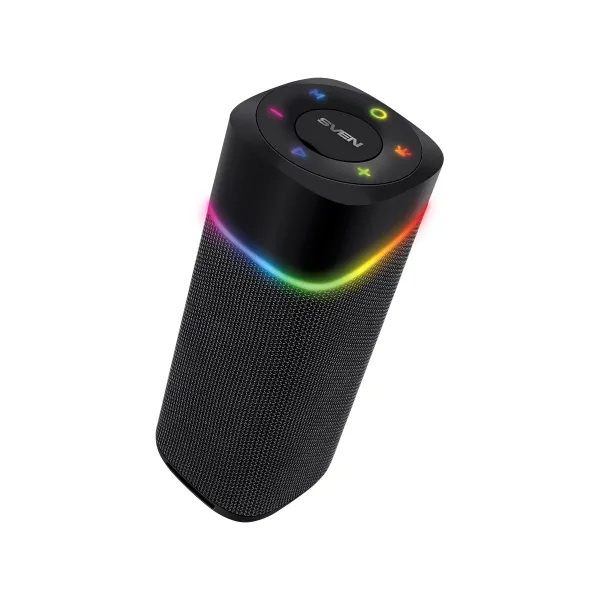 Sven 2.0 portable speaker SVEN PS-155, black, power output 2x5 W (RMS), TWS, Bluetooth, FM, USB, lithium battery