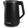 Gorenje | Kettle | K15DWBK | Electric | 2200 W | 1.5 L | Stainless steel | 360° rotational base | Black