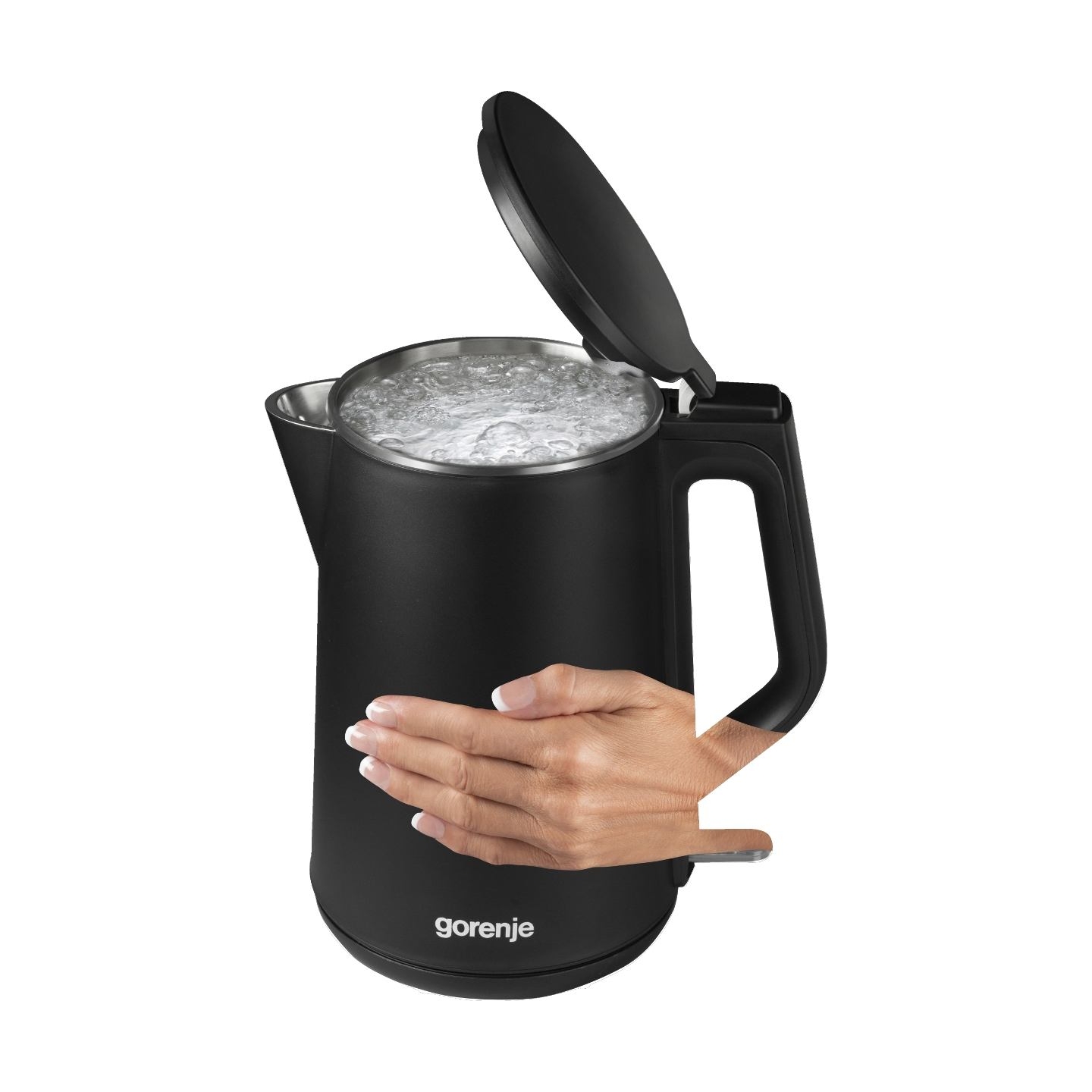 Gorenje | Kettle | K15DWBK | Electric | 2200 W | 1.5 L | Stainless steel | 360° rotational base | Black