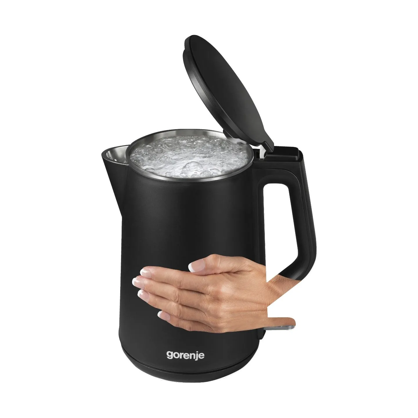 Gorenje | Kettle | K15DWBK | Electric | 2200 W | 1.5 L | Stainless steel | 360° rotational base | Black