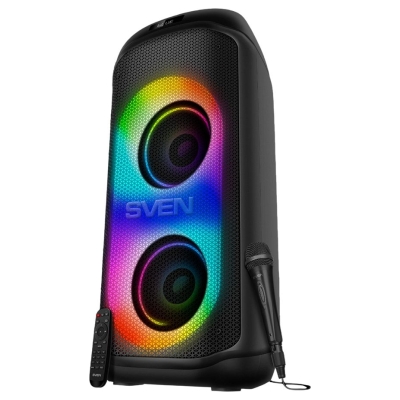 Sven Speaker SVEN PS-1050, black (200W, TWS, Bluetooth, FM, USB, microSD, LED-display, 7200mAh)