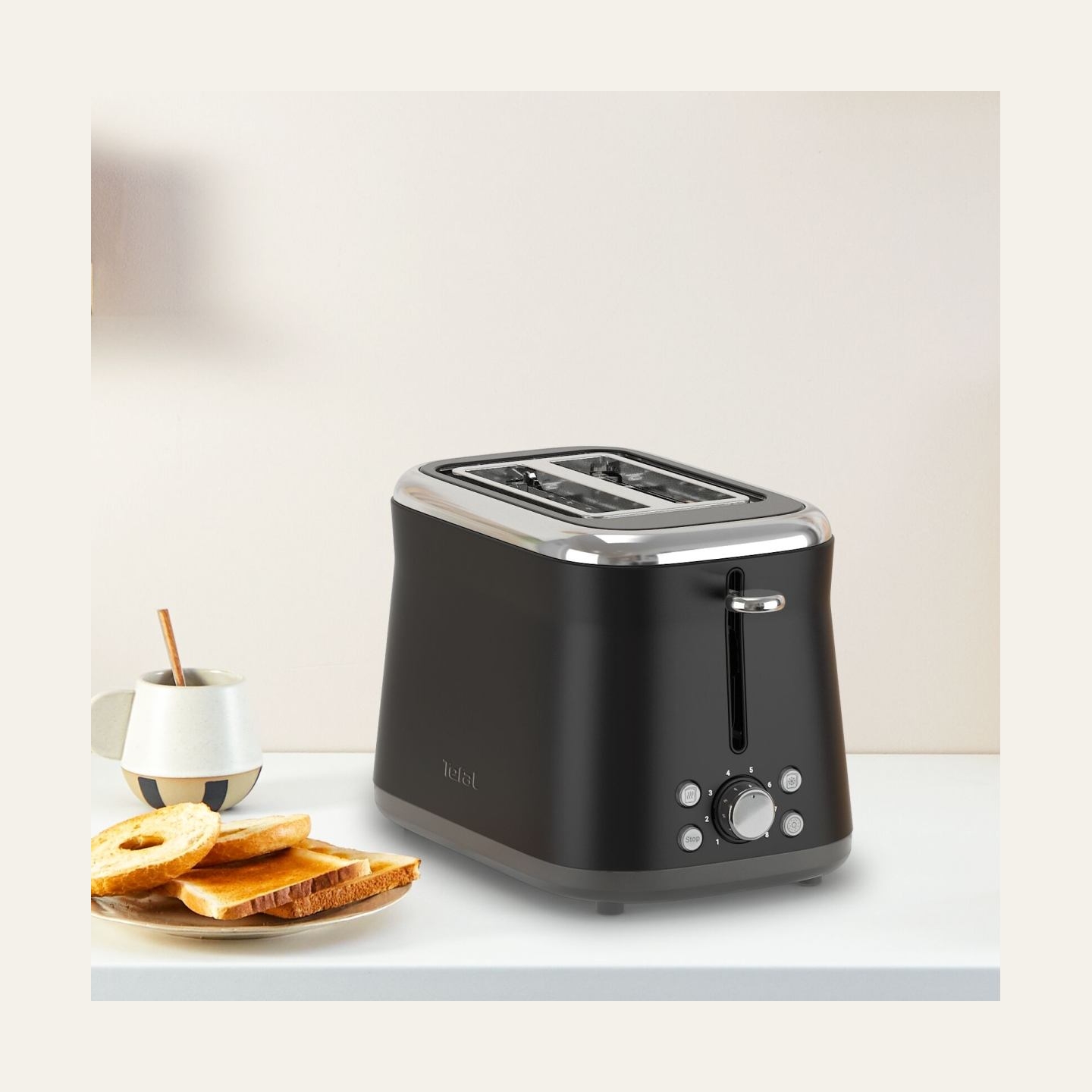 Tefal Toaster | TT7208E0 Collection Retro | Power 850 W | Number of slots 2 | Housing material Stainless steel | Black
