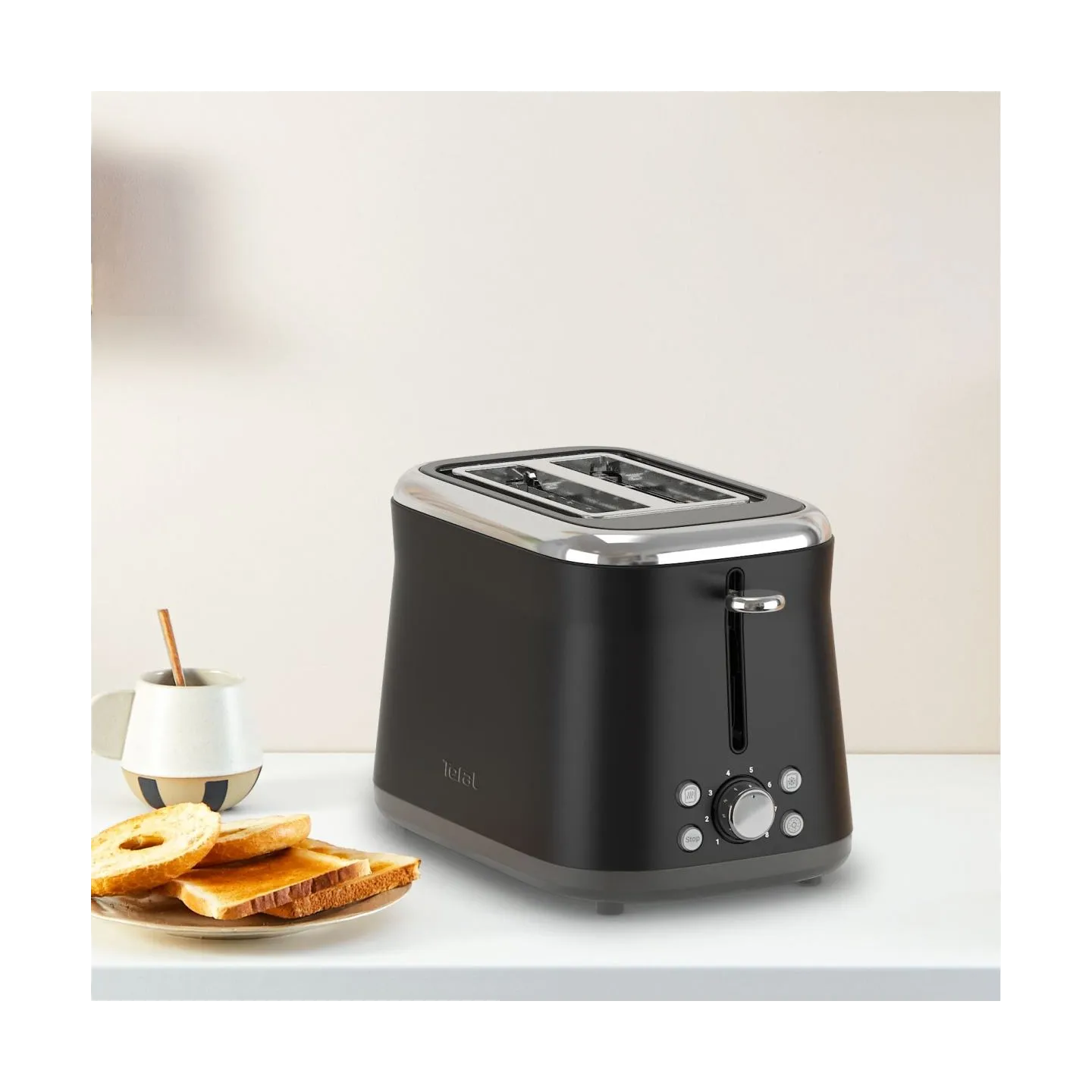 Tefal Toaster | TT7208E0 Collection Retro | Power 850 W | Number of slots 2 | Housing material Stainless steel | Black