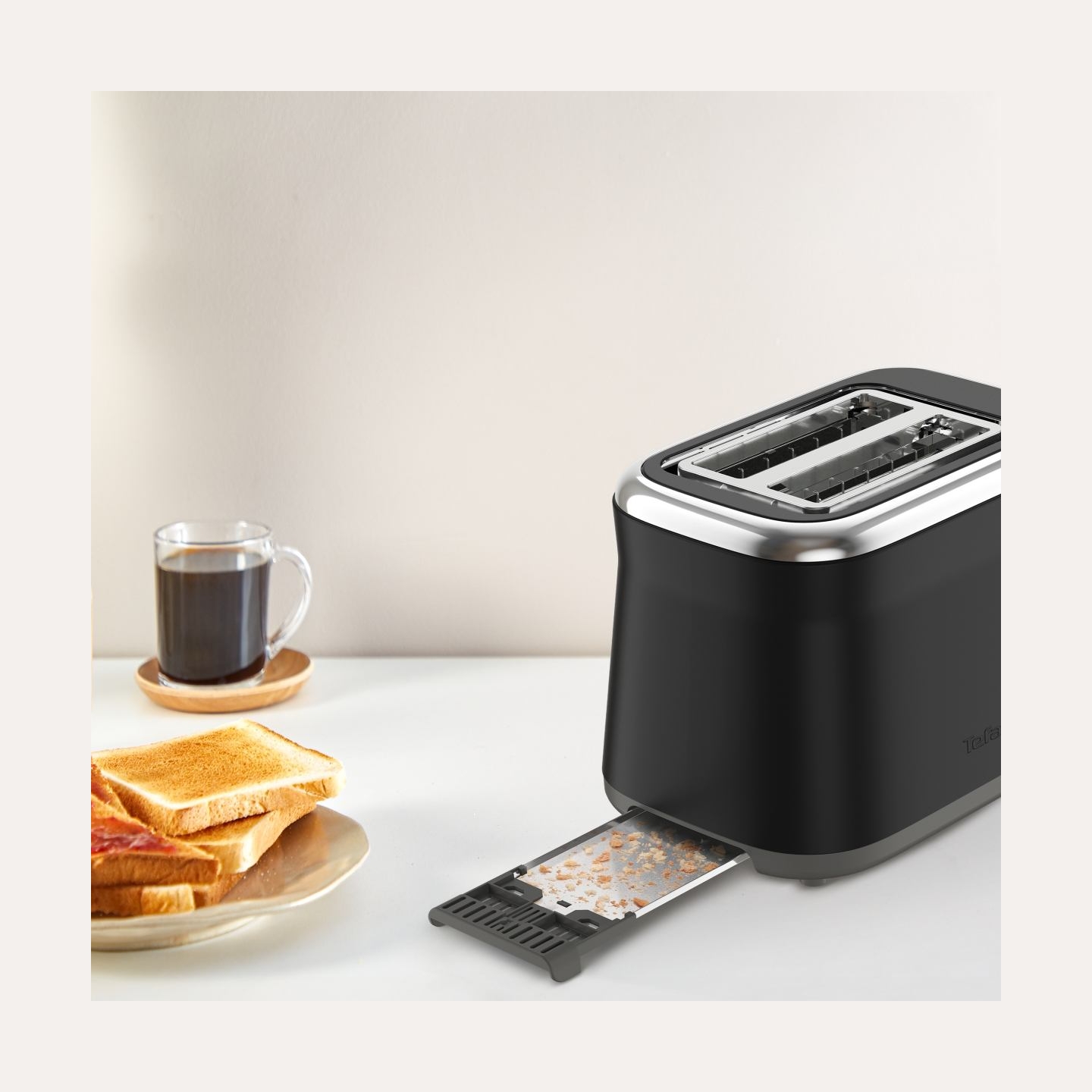 Tefal Toaster | TT7208E0 Collection Retro | Power 850 W | Number of slots 2 | Housing material Stainless steel | Black