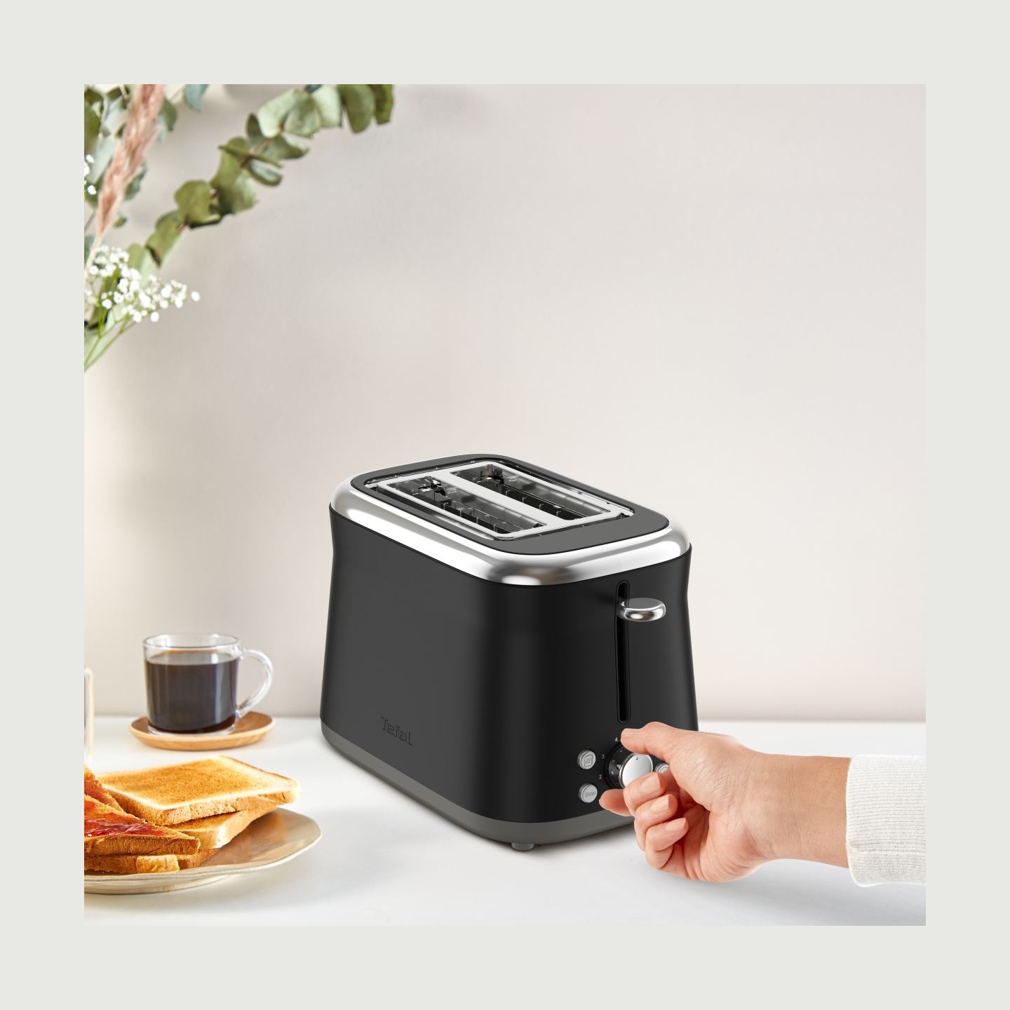 Tefal Toaster | TT7208E0 Collection Retro | Power 850 W | Number of slots 2 | Housing material Stainless steel | Black