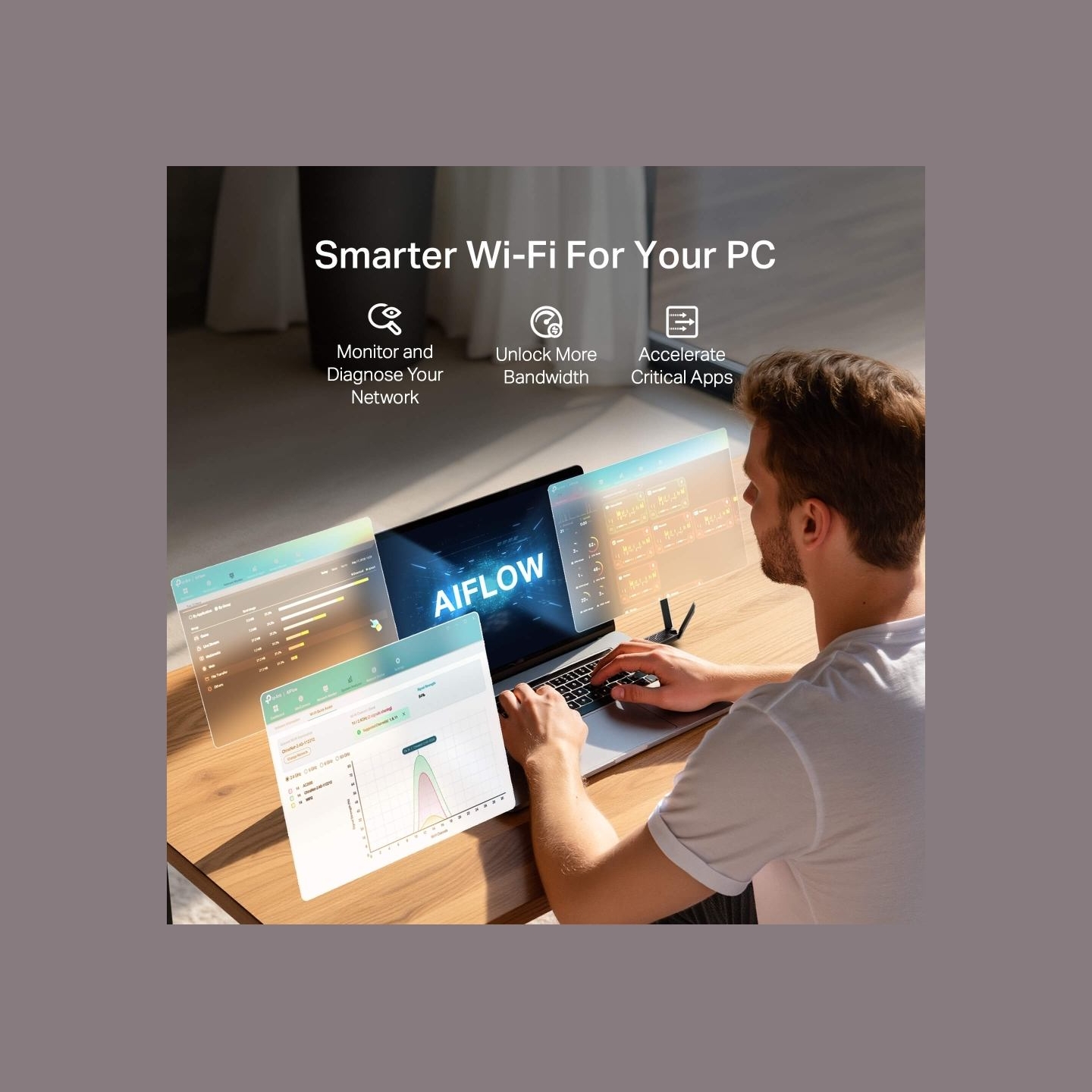 Tp-Link BE6500 Tri-Band Wi-Fi 7 High Gain Wireless USB Adapter | Archer TBE400U Plus | 2.4 GHz, 5 GHz, 6 GHz | 802.11ax | MU-MiM