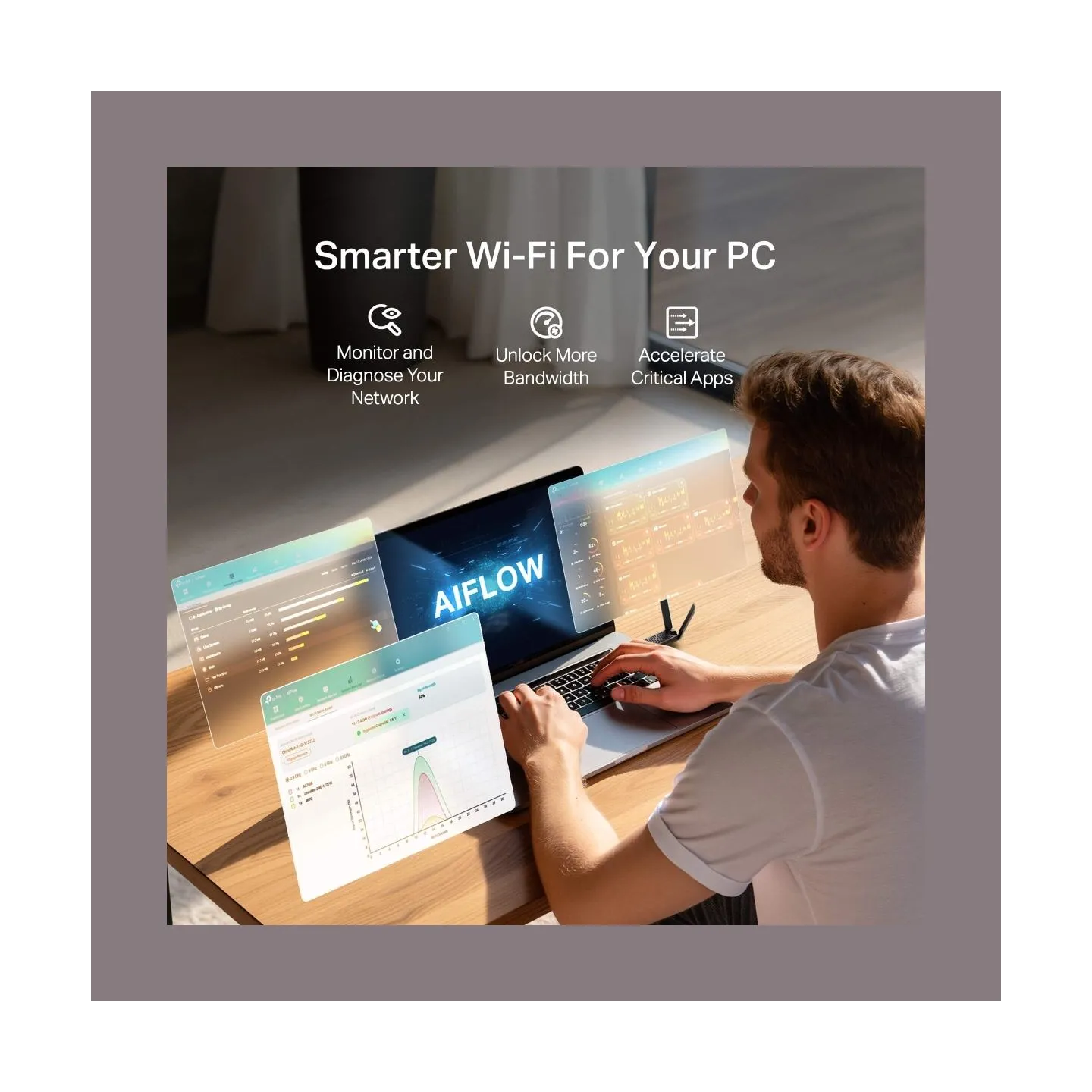 Tp-Link BE6500 Tri-Band Wi-Fi 7 High Gain Wireless USB Adapter | Archer TBE400U Plus | 2.4 GHz, 5 GHz, 6 GHz | 802.11ax | MU-MiM