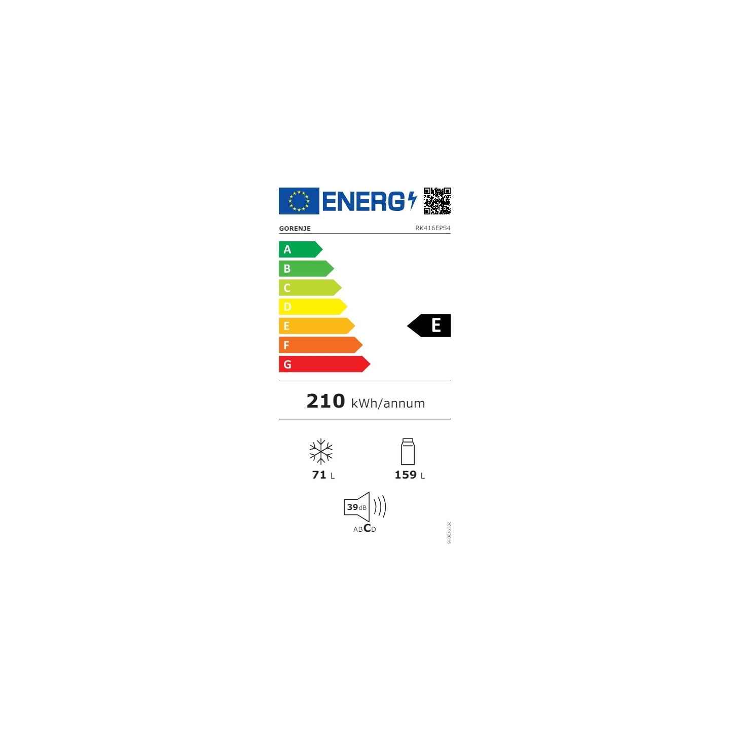 Gorenje | Refrigerator | RK416EPS4 | Energy efficiency class E | Free standing | Combi | Height 161.3 cm | Fridge net capacity 1
