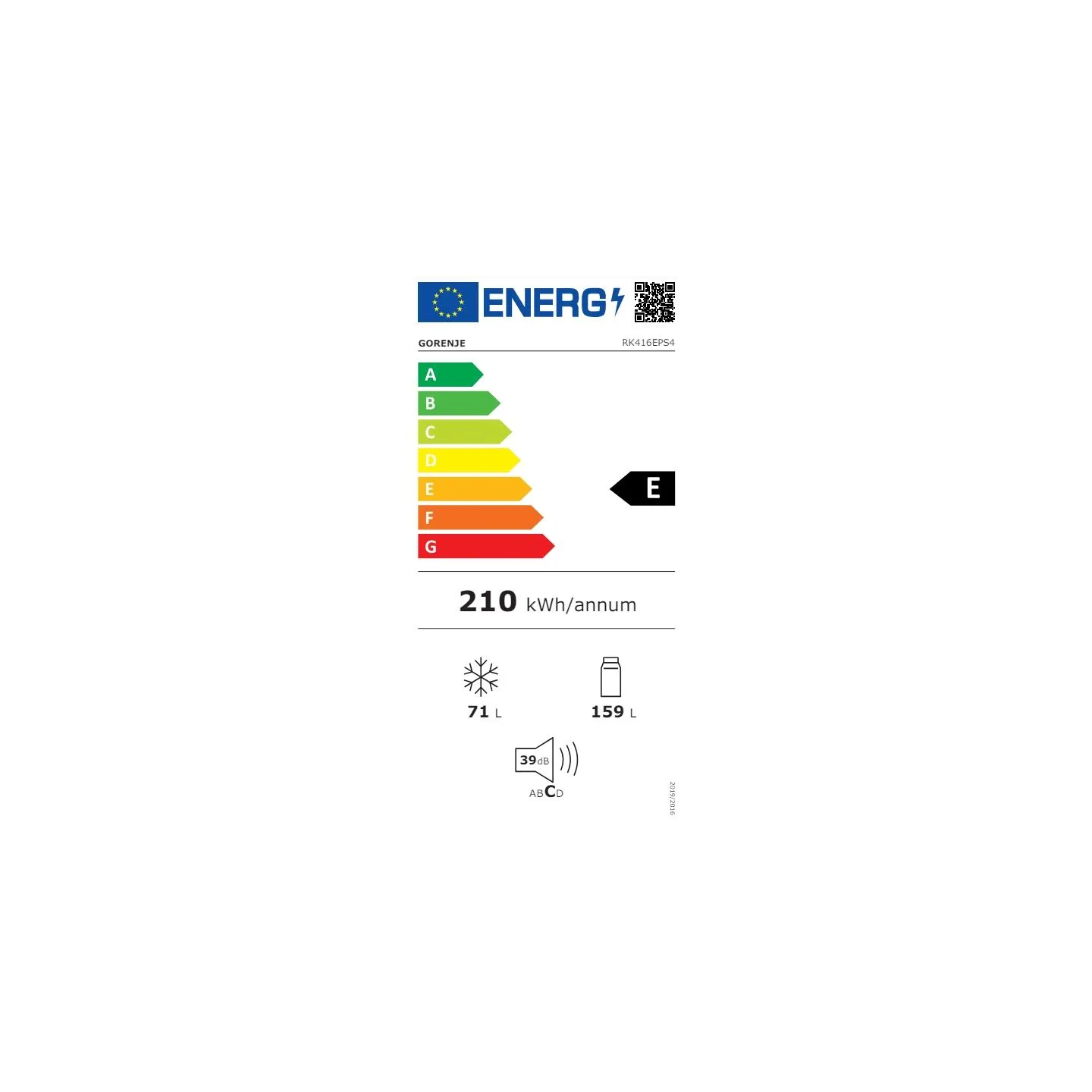 Gorenje | Refrigerator | RK416EPS4 | Energy efficiency class E | Free standing | Combi | Height 161.3 cm | Fridge net capacity 1
