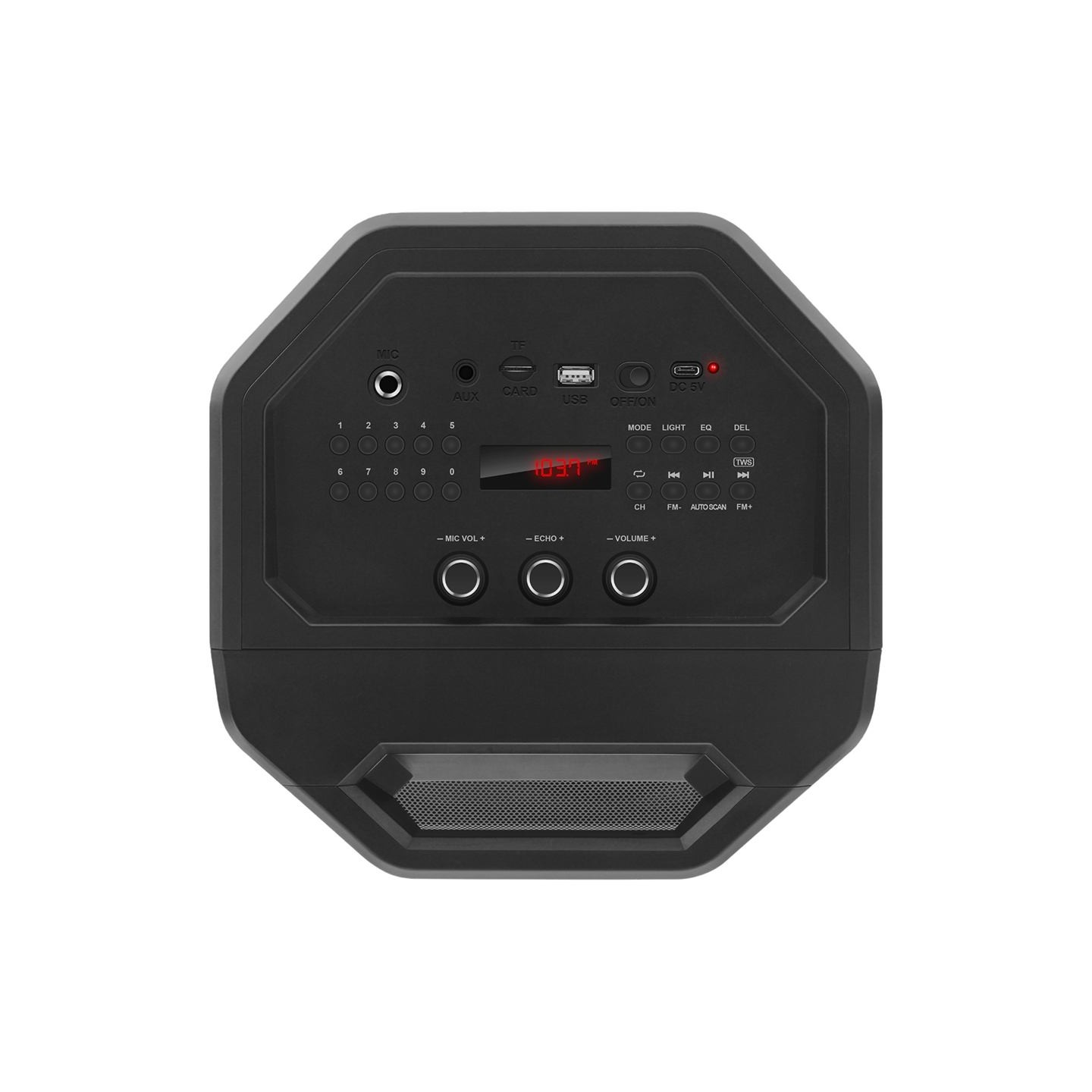 Sven 2.0 portable speaker SVEN PS-670, black, power output 2x32.5W (RMS), TWS, Bluetooth, FM, USB, microSD, LED-display, RC, lit
