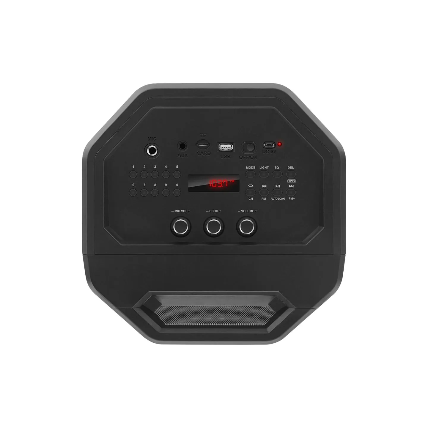 Sven 2.0 portable speaker SVEN PS-670, black, power output 2x32.5W (RMS), TWS, Bluetooth, FM, USB, microSD, LED-display, RC, lit