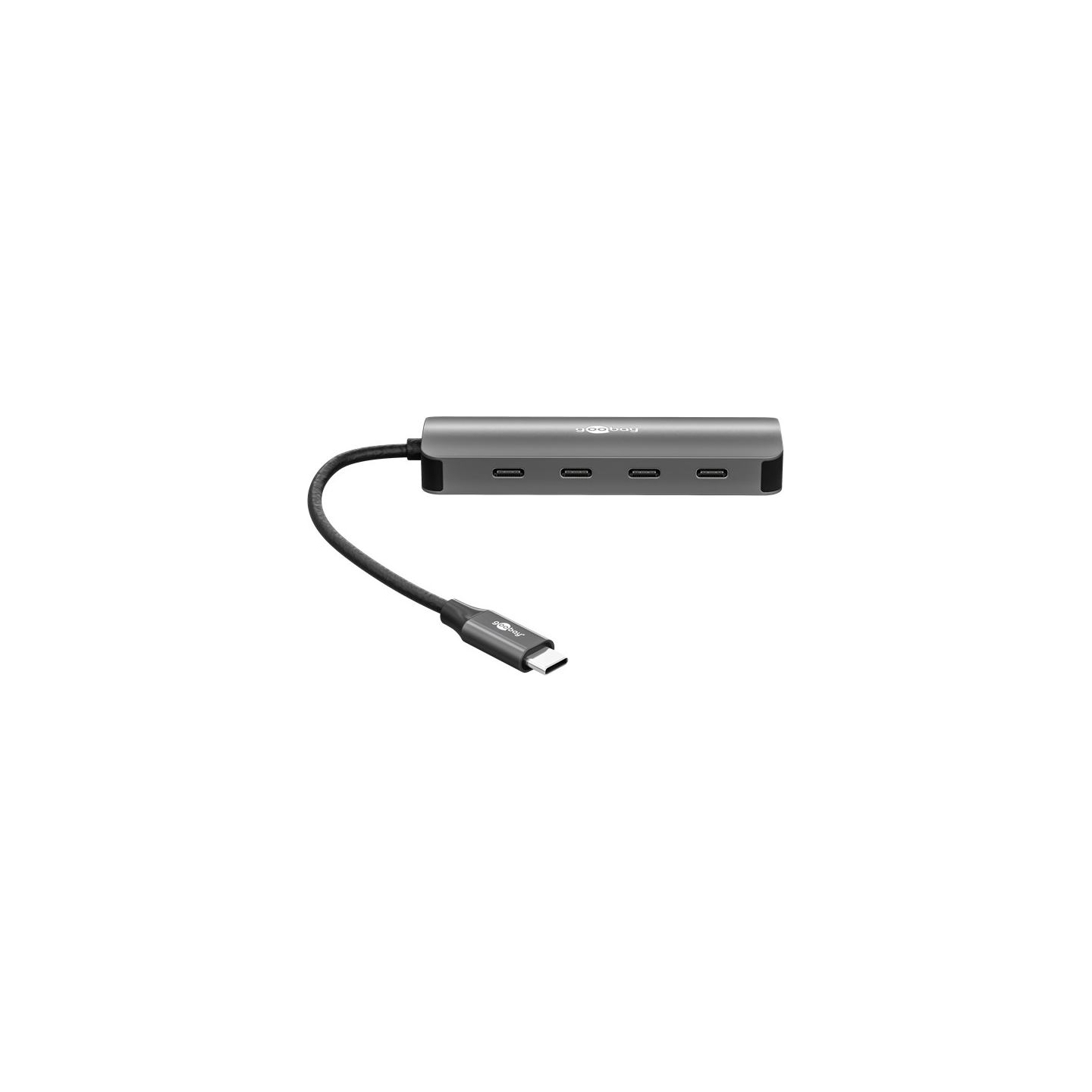 Goobay Slim 4-Port USB-Hub, USB-C auf USB-C, 10 Gbit/s, Grey | 76565