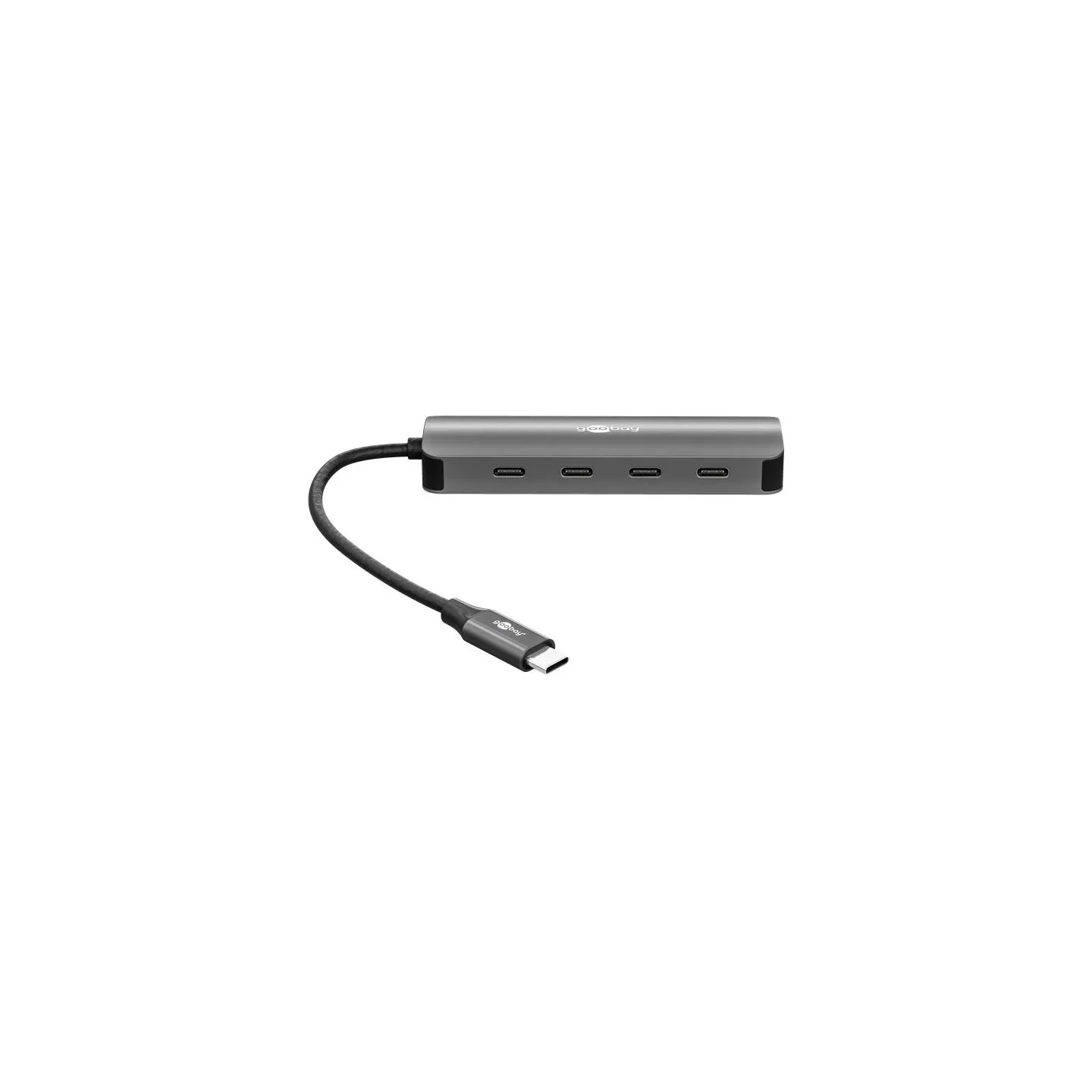 Goobay Slim 4-Port USB-Hub, USB-C auf USB-C, 10 Gbit/s, Grey | 76565