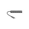 Goobay Slim 4-Port USB-Hub, USB-C auf USB-C, 10 Gbit/s, Grey | 76565