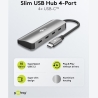 Goobay Slim 4-Port USB-Hub, USB-C auf USB-C, 10 Gbit/s, Grey | 76565