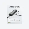 Goobay Slim 4-Port USB-Hub, USB-C auf USB-C, 10 Gbit/s, Grey | 76565