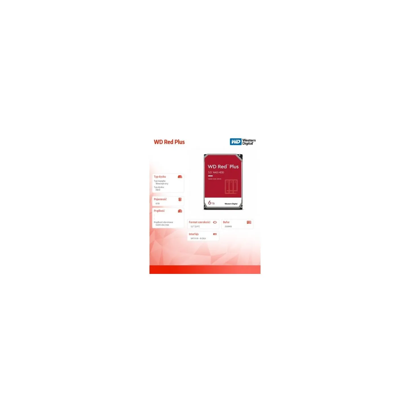 WD Red Plus 6TB SATA 6Gb/s 3.5inch HDD