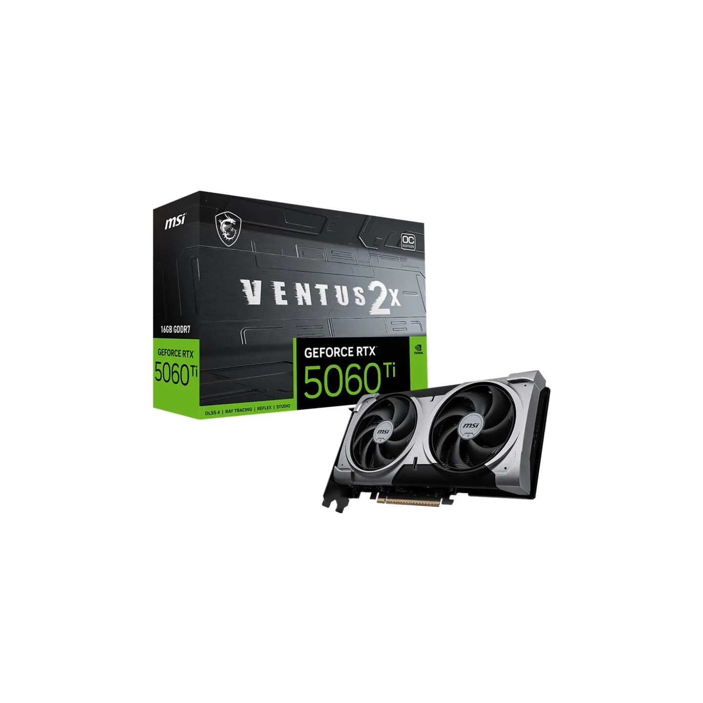 MSI GeForce RTX 5060 Ti 16G VENTUS 2X OC PLUS | NVIDIA | 16 GB | GeForce RTX 5060 Ti | GDDR7 | HDMI ports quantity 1 | PCI Expre