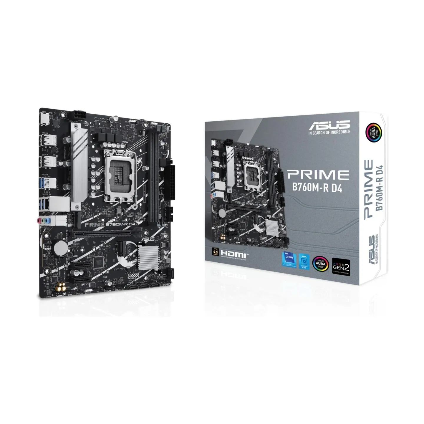 Asus Mainboard|ASUS|Intel B760 Express|LGA1700|Micro-ATX|Memory DDR4|Memory slots 2|2xPCI-Express 4.0 1x|1xPCI-Express 4.0 16x|2