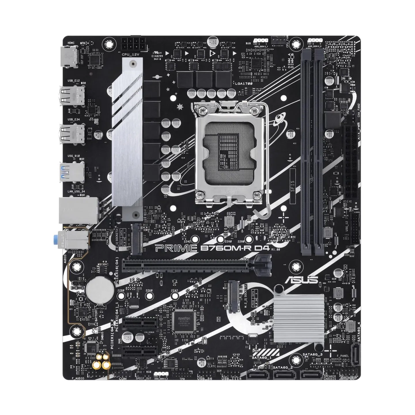 Asus Mainboard|ASUS|Intel B760 Express|LGA1700|Micro-ATX|Memory DDR4|Memory slots 2|2xPCI-Express 4.0 1x|1xPCI-Express 4.0 16x|2