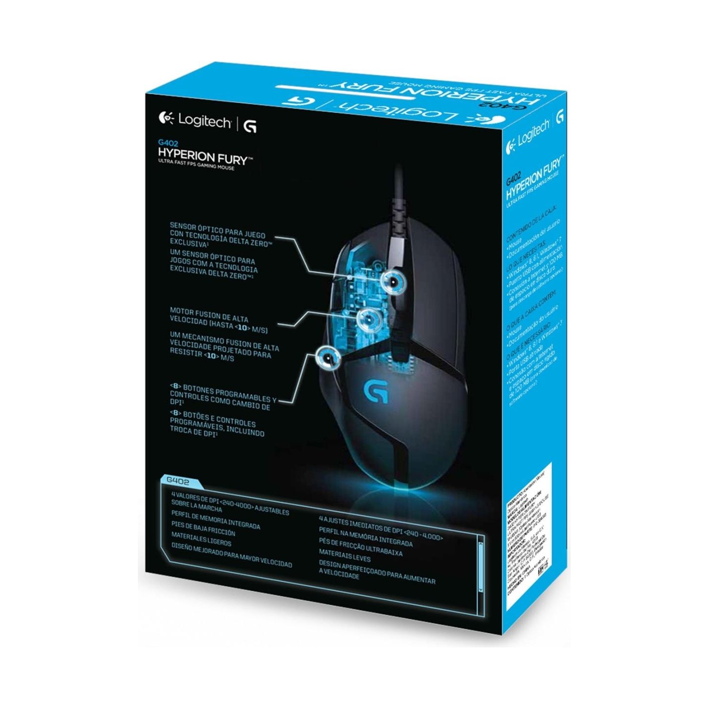 Logitech MOUSE USB OPTICAL G402/BLACK 910-004068 LOGITECH