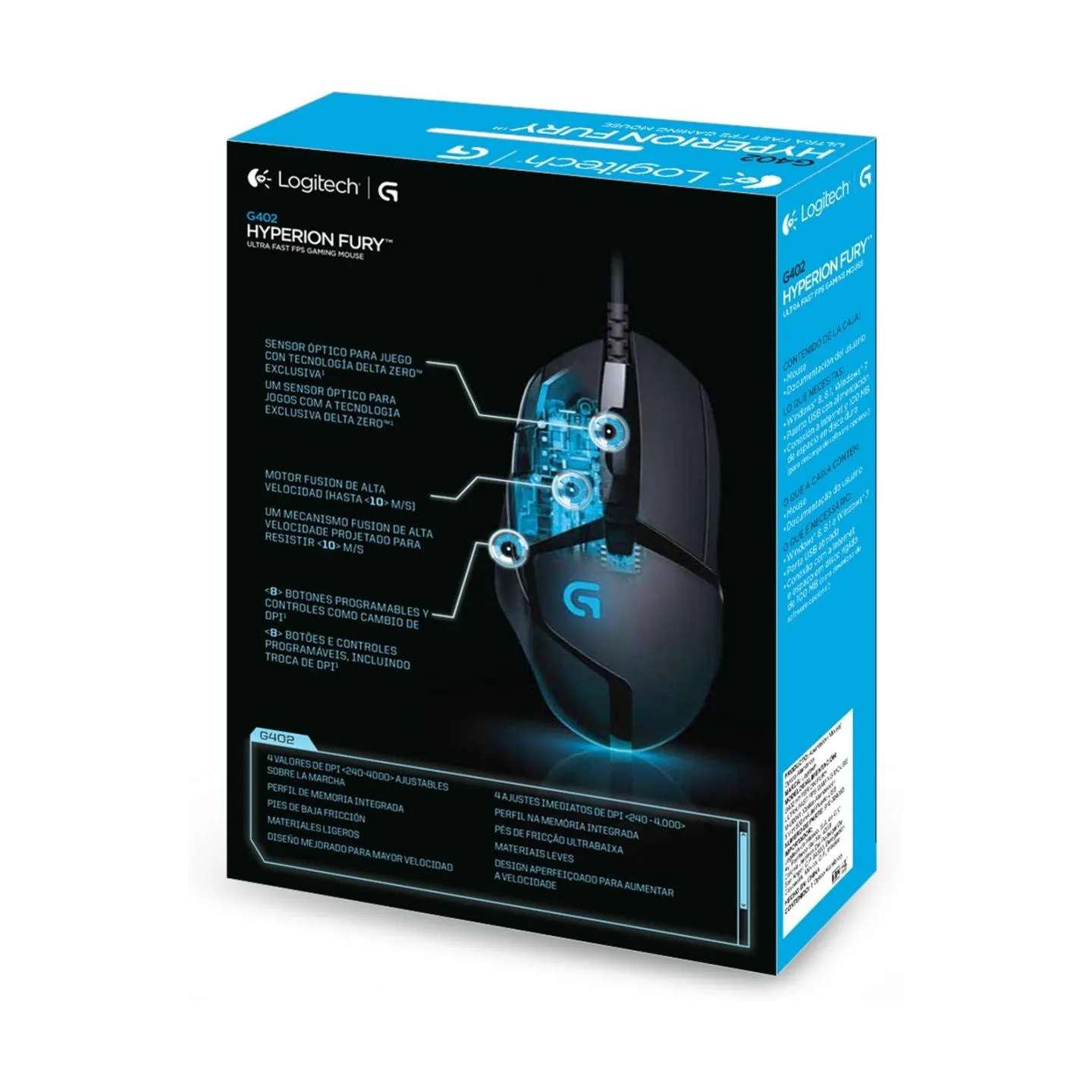 Logitech MOUSE USB OPTICAL G402/BLACK 910-004068 LOGITECH