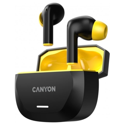 Canyon headset HEXAGON 7 TWS ANC+ENC Wireless Charge Black Yellow