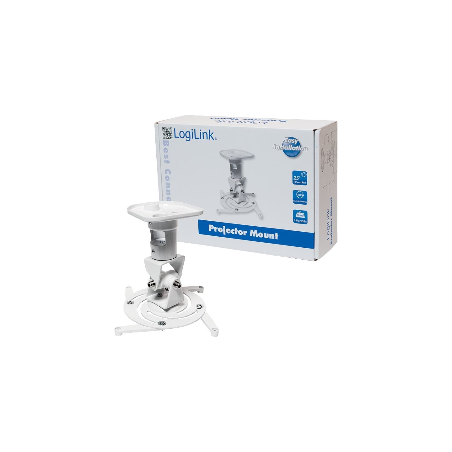 Logilink BP0003 Projector mount, ceiling, universal, 220 mm, white | Logilink