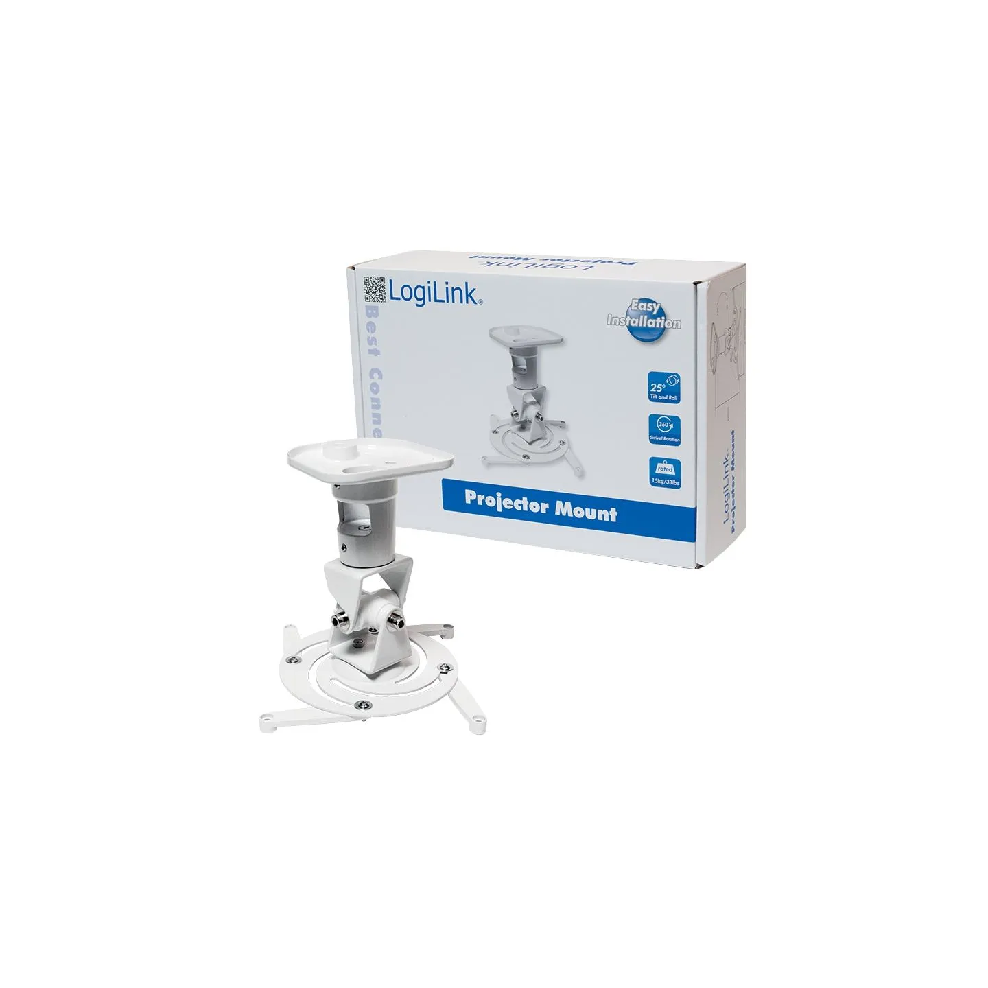 Logilink BP0003 Projector mount, ceiling, universal, 220 mm, white | Logilink
