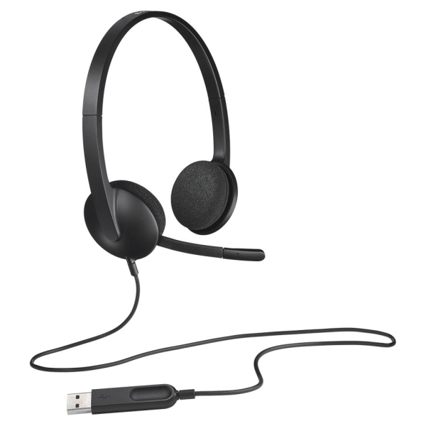 Logitech H340 Corded Headset - BLACK - USB