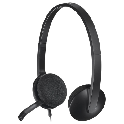 Logitech H340 Corded Headset - BLACK - USB