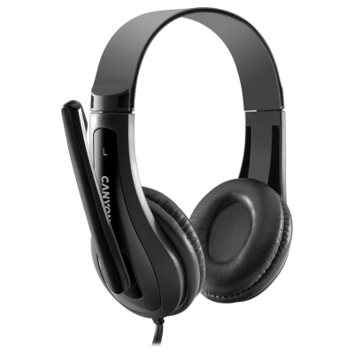 Canyon PC headset HSC-1 PC Mic Flat 2m Black