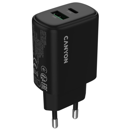 Canyon charger OnCharge 200 20W 1xPD 1xQC EU Black