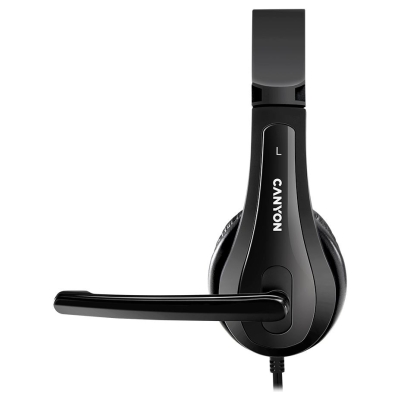 Canyon PC headset HSC-1 PC Mic Flat 2m Black