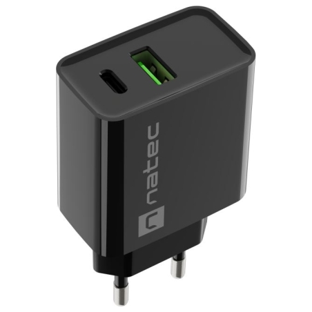 Natec Ribera USB Charger, 1xUSB-A, 1x USB-C, 20 W | NUC-2062